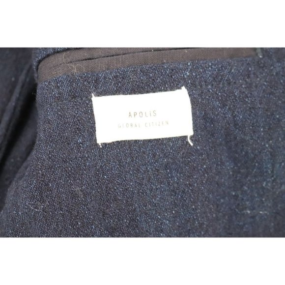 Apolis Global Citizen sport coat mens sz P three button indigo wool blend blazer - Picture 12 of 15